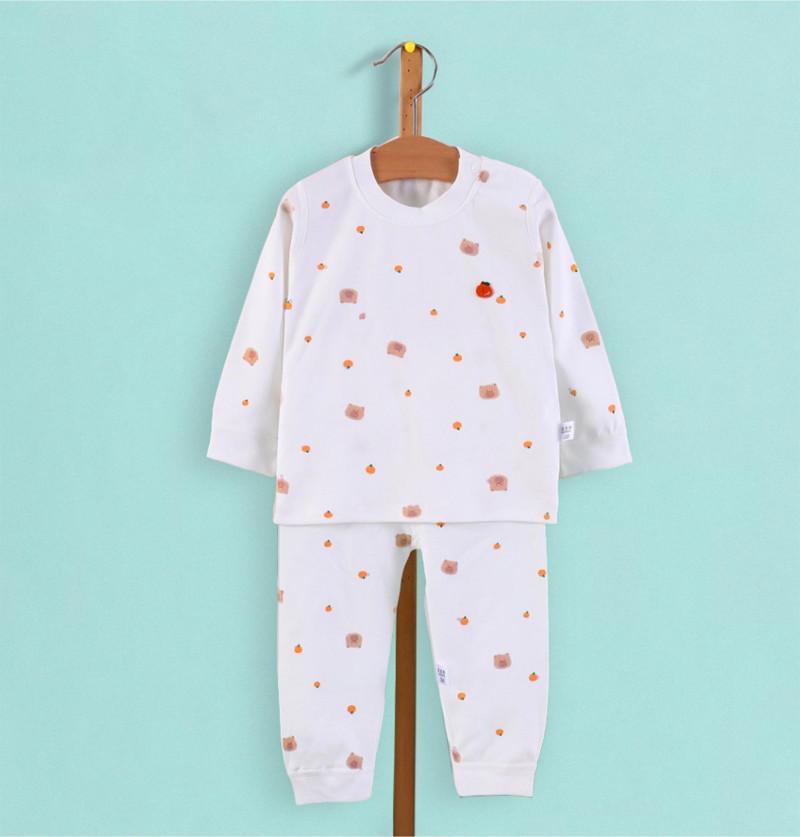 Full Sleeves Infant Toddler Pajama Pant and TShirt Set - Light Red & White