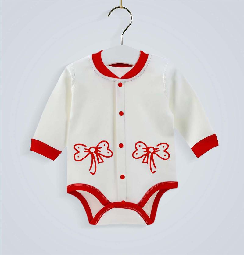 Little Baby Bow Soft Bamboo Cotton Onesies for Infants and Newborns - Red