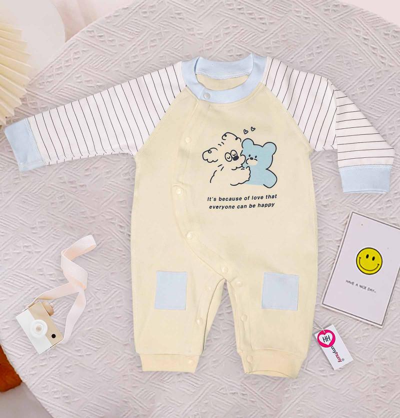 Bear Hug Supersoft Organic Cotton Romper Bodysuit for Infant - Yellow