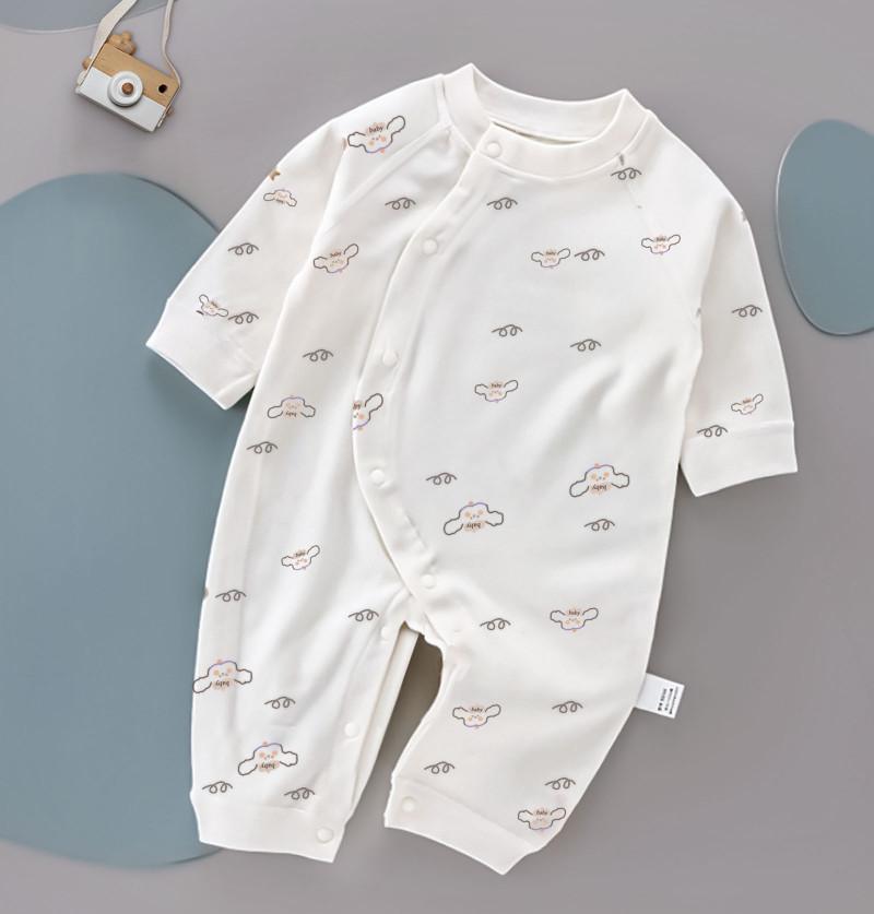 HunyHuny Printed Soft Rompers and Onesies for Newborns - Off White