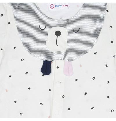 Teddy Print Cute White Newborn Baby