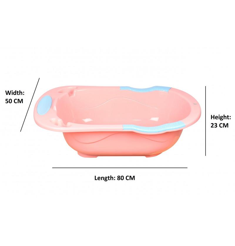 HunyHuny Large Baby Bath Tub Light Pink 0 to 24 months