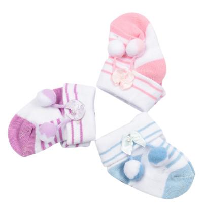 Newborn Bow and puffy Design Sock Shoes