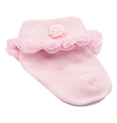 Newborn Socks Rose Bow and puffy