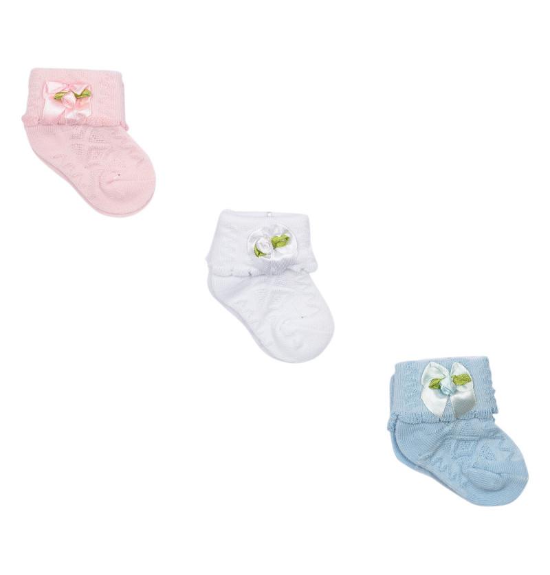 Newborn Baby Socks Bow and Rose