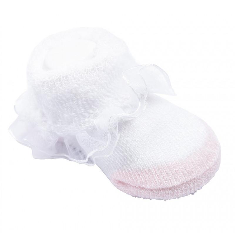 Ruffled Lace and Puffy Design Pink Socks