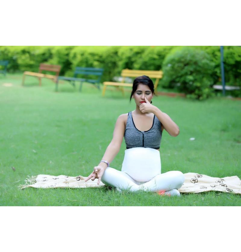 HunyHuny High Waist White Maternity Leggings cum Pant Belly Support