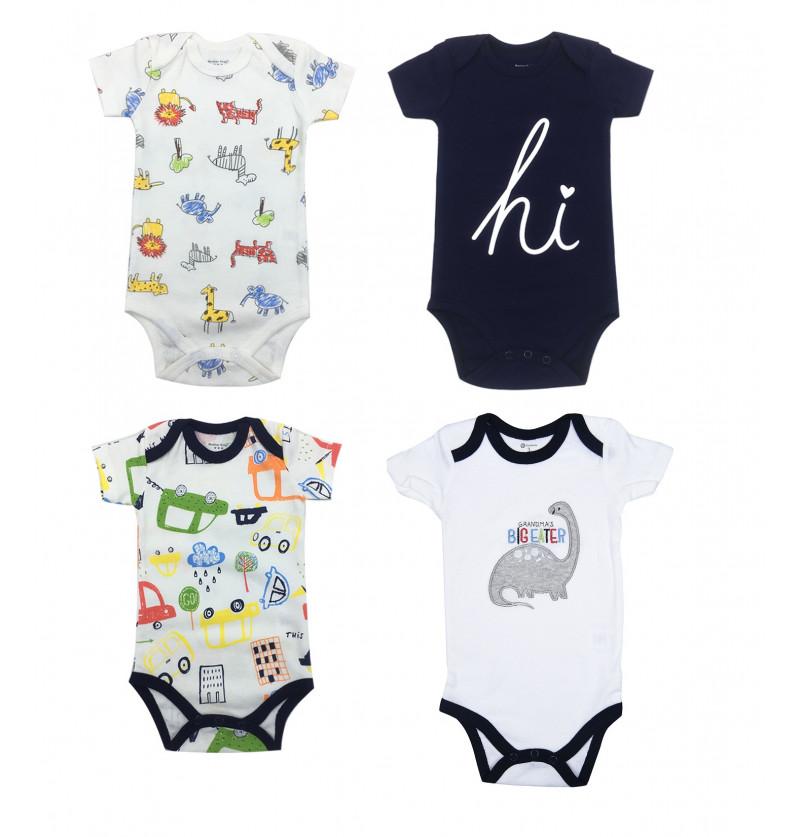 Best Romper Onesies for Newborn Infant and Toddler Combo - Baby Boy - Set of 4