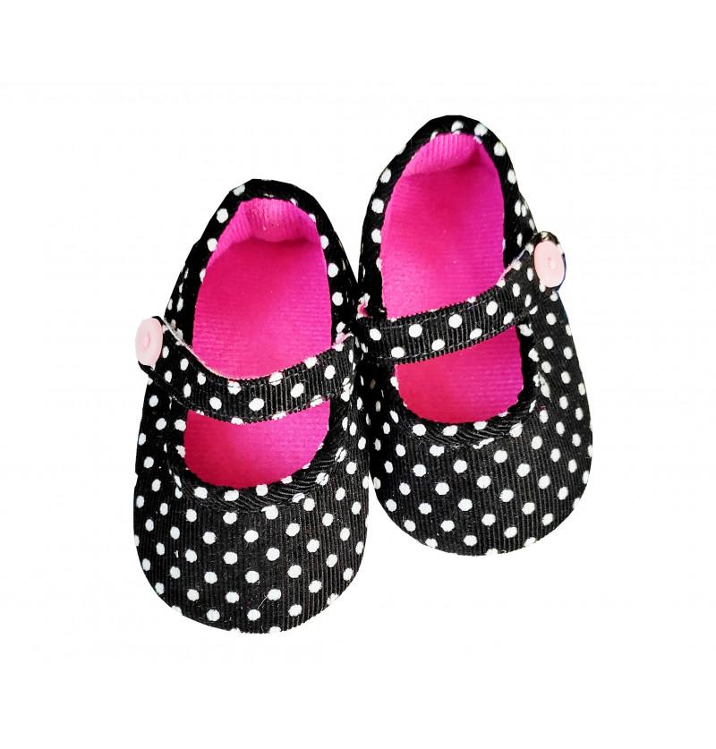HunyHuny Black and White Polka Dots Shoes for Infants