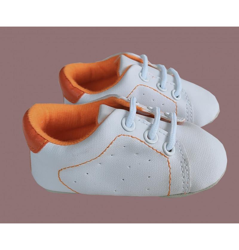 HunyHuny Adorable Orange and White Shoes for Infants