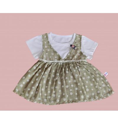 green baby frock