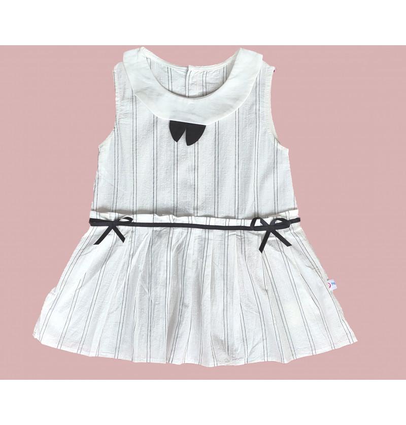 Frock Dress for Infant Baby - White and Black
