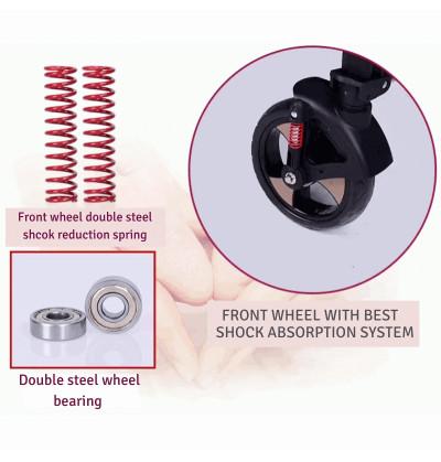 newborn stroller wheels with double spring to reduce jerks and bumps