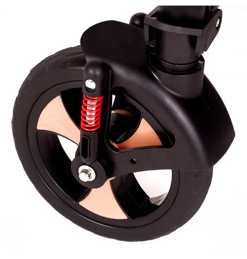 small stroller front wheels also equipped with shock absorption spring and foot brakes