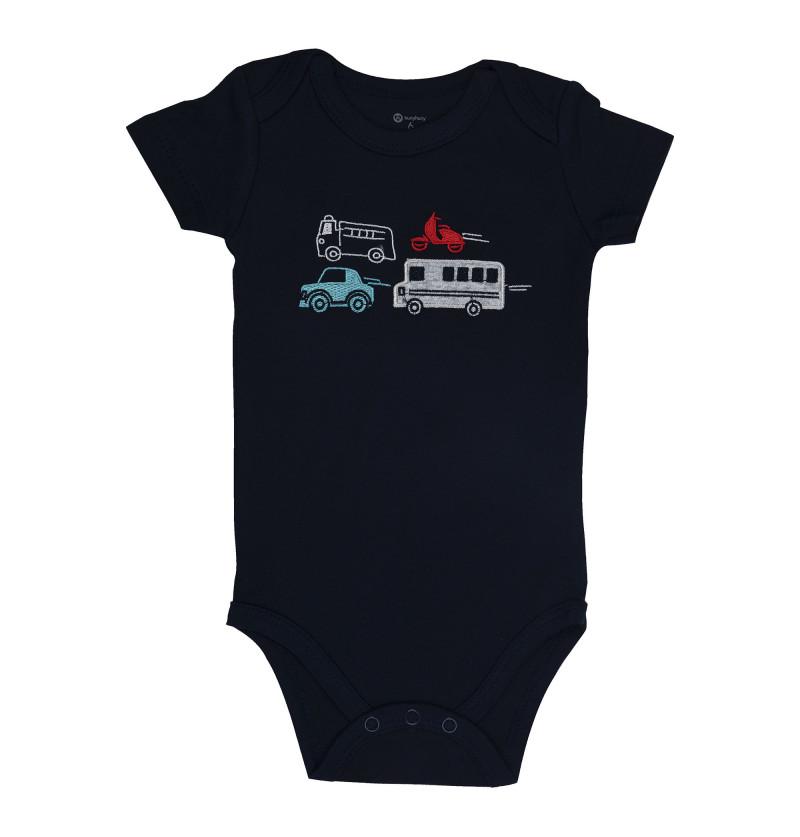 HunyHuny Smart Baby Onesies Bodysuit Navy Blue Newborn Wear