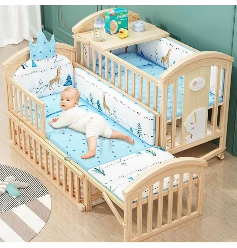 crib bed for baby with attachment