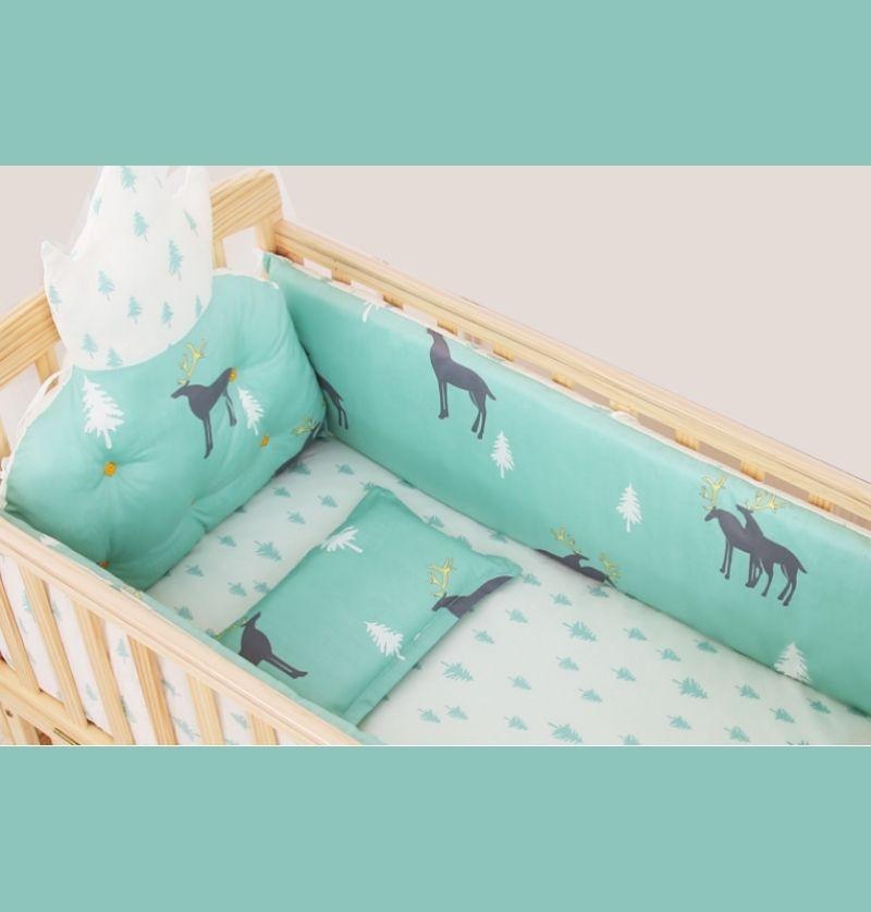 Baby Bed Bedding Set Pack of 6 - Rocking Reindeer Print