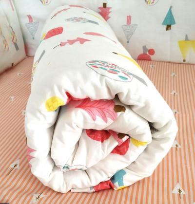Layered Crib Comforter in Ivory 
