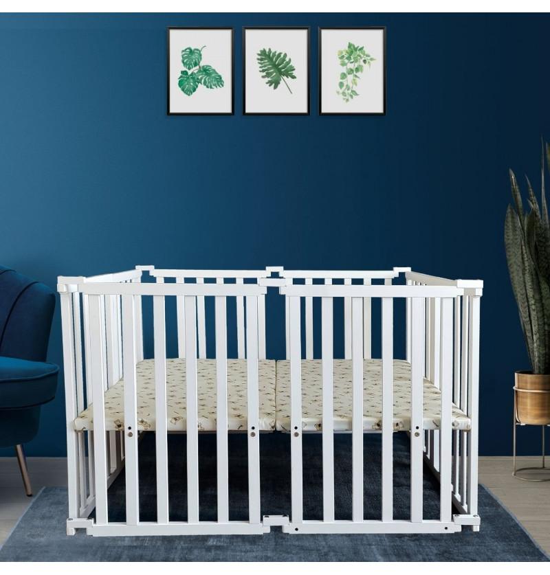 HunyHuny Twin Baby Crib Cot