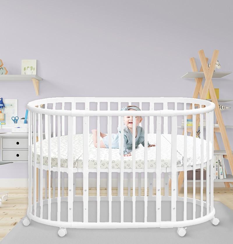 best crib switched to round and oval in shape comes with wheels