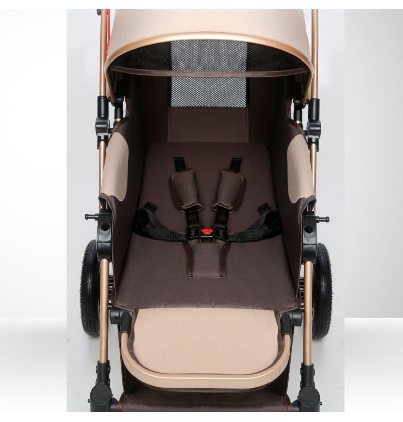 compact stroller cushioned seat apd and five point safety harness