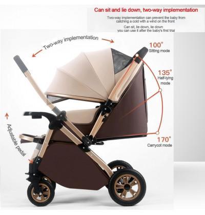 travel friendly stroller converted into carry cot reclining carry cot mode reversible handle