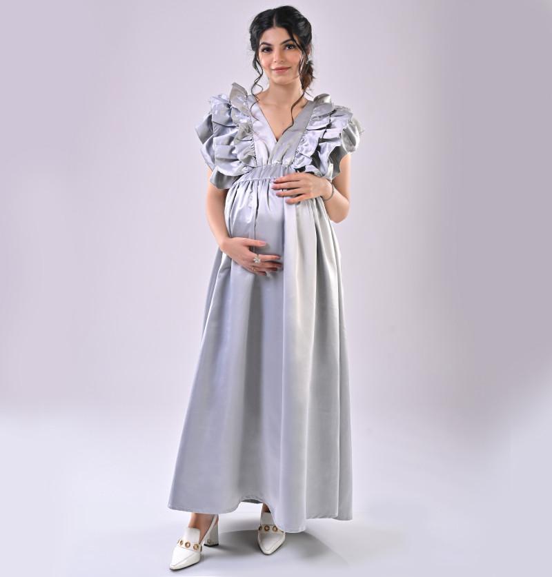 Maternity Dress | Pregnancy Gown | Maternity Wear For Women - Shades Of Grey