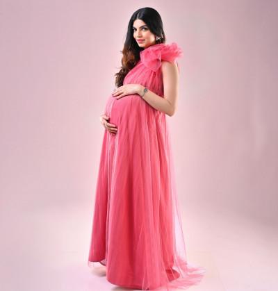 Maternity open belly dress AnyutaCouture.com | Couture maternity dresses,  Dresses for pregnant women, Formal dresses for women