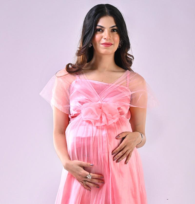 Maternity Dress | Pregnancy Gown | Maternity Wear For Women - Blush Pink