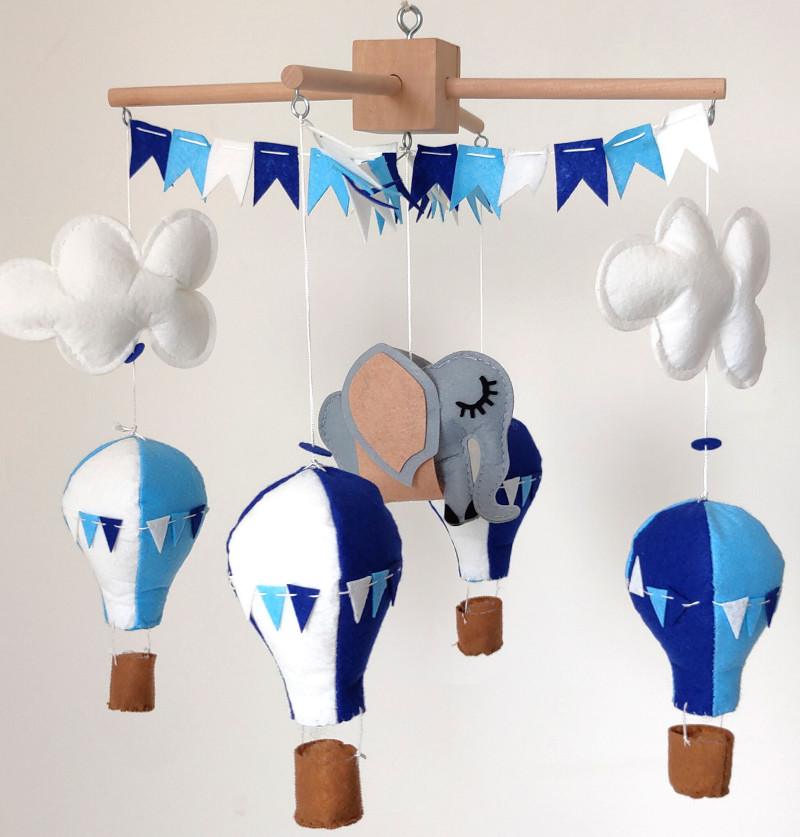 Baby Cot Mobile / Baby Crib Hanging / Baby Nursery Decor - The Hot Air Balloon Ride