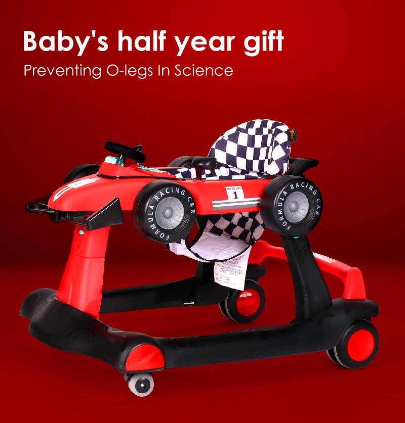 HunyHuny Multifunctional F1 Racing Car Musical Baby Walker
