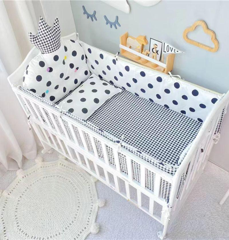 Baby Bed Bedding Set Pack of 6 - Polka Dots