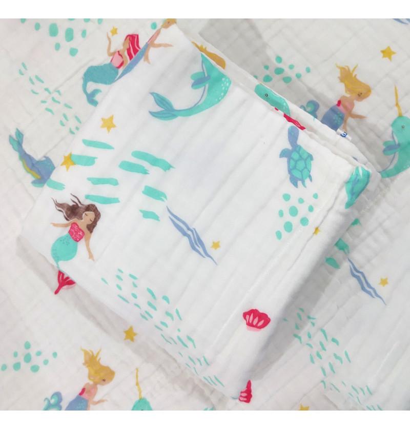 Muslin Blanket / Towel - Large - Little Mermaid