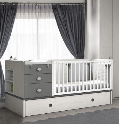 crib bed with chest of drawers