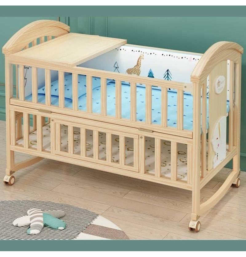 wooden cradle price and wheels with safety locks