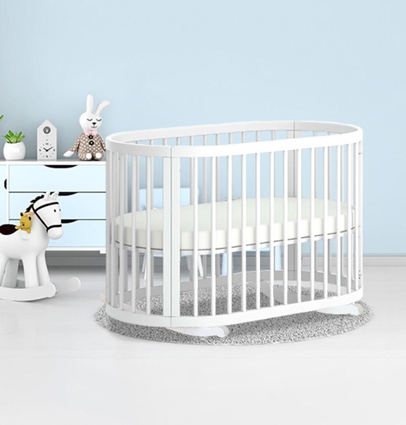 12 In 1 Multifunctional Rocking Baby Cot Crib Oval - With Mattress |HunyHuny | Cot | Crib | Baby Cot