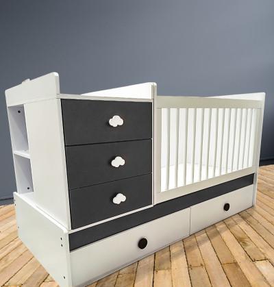 convertible crib transforms into side table and bed for big kids