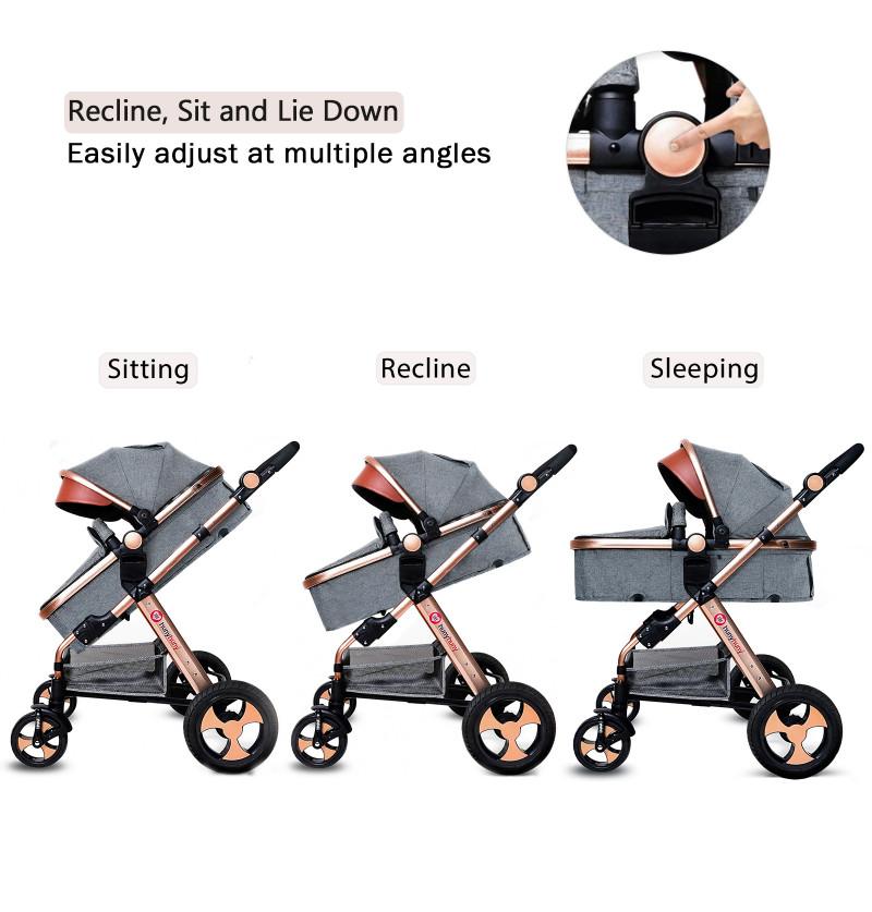 pushchairs and prams easy to adjust three seating position sit recline sleep