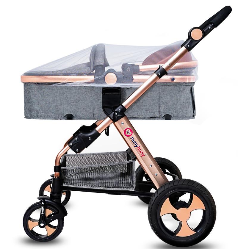 travel friendly stroller with elasticated band mosquito net