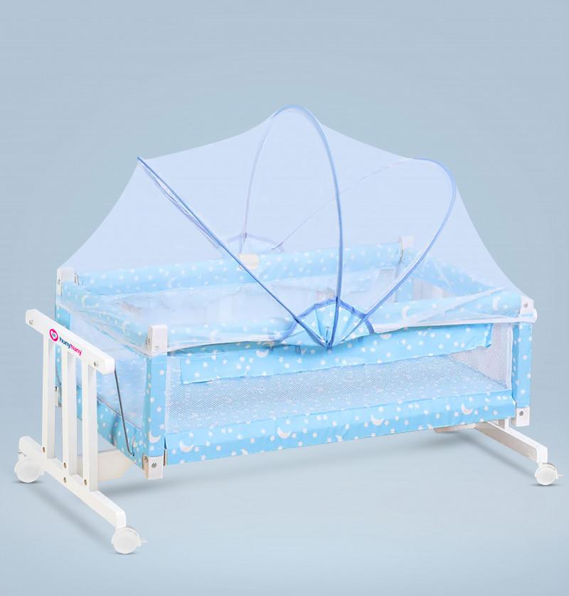 wooden cradle price with mosquito net and manual swing