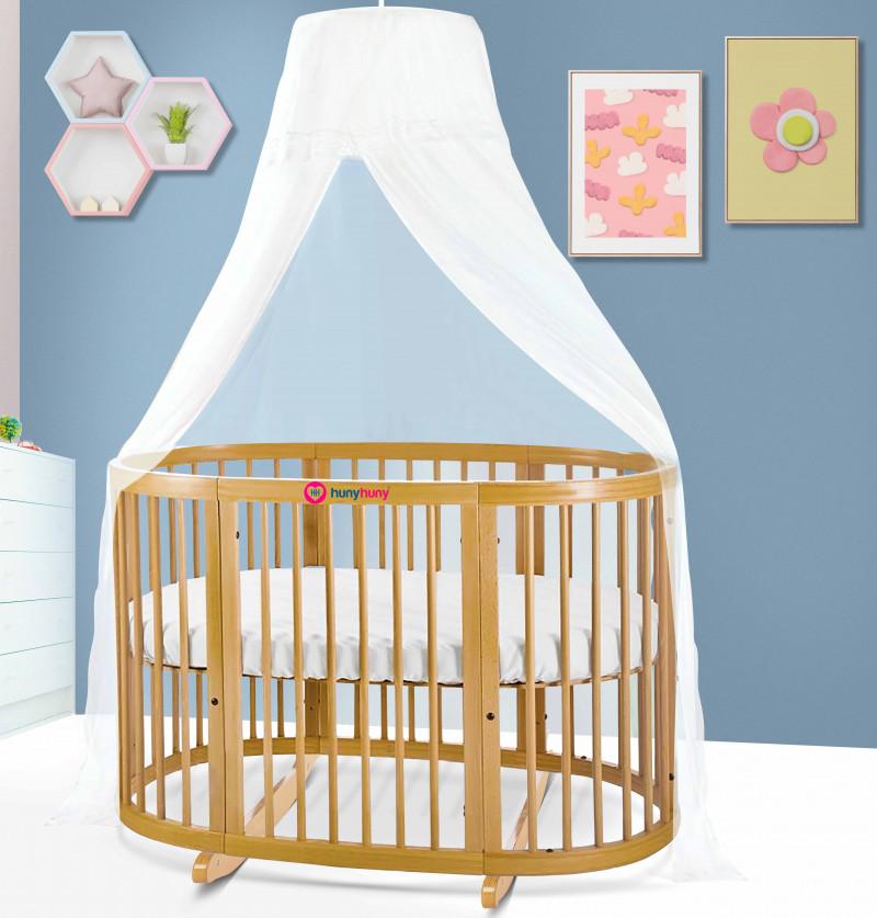 newborn bed oval looks perfect when put a large canopy mosquito net with it