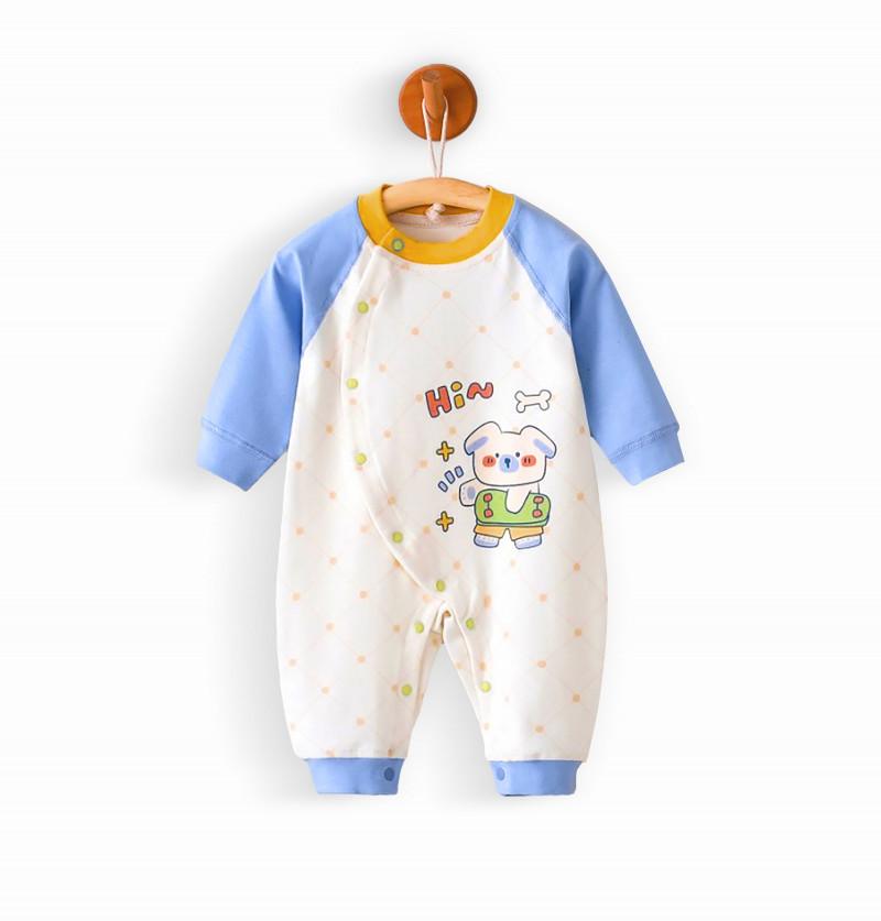 Skating Puppy Supersoft Organic Cotton Romper Bodysuit for Infant - Blue